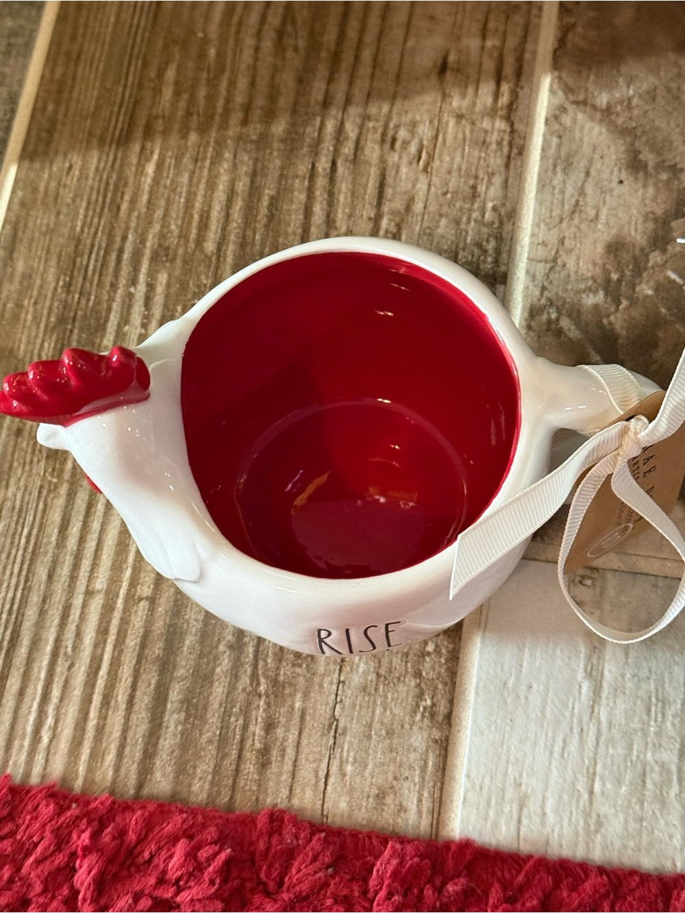 Rae Dunn White and Red 'Rise and Shine' Chicken Mug - Picture 7 of 7